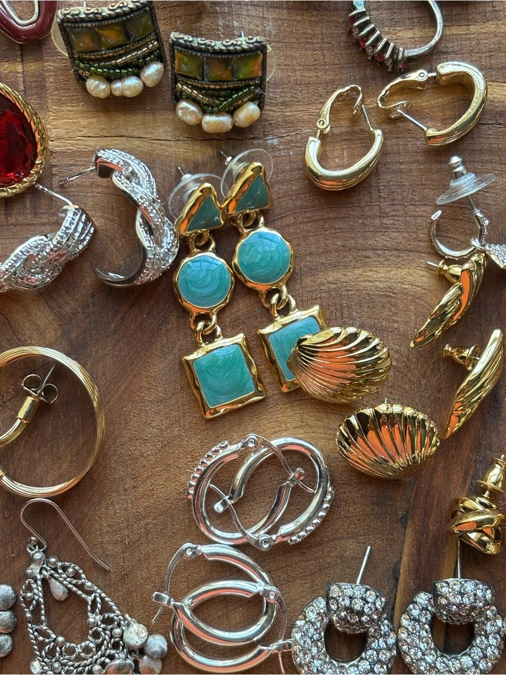 Large Lot Vintage Designer Earrings Pierced - Picture 6 of 15